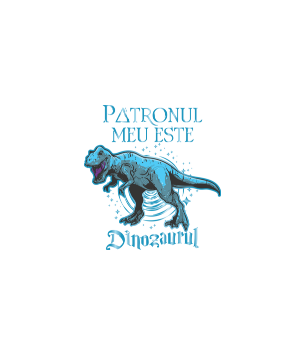Patronul meu este dinozaurul model negru pe tricou