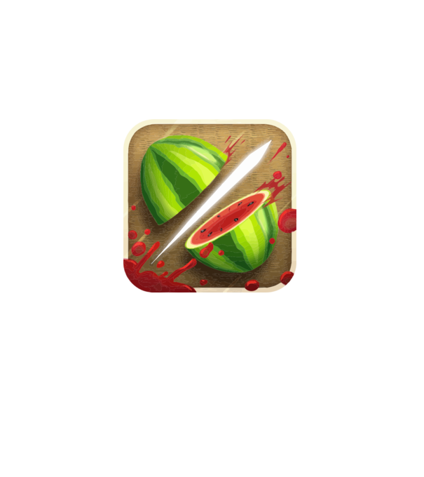 Fruit Ninja Icon model alb pe tricou