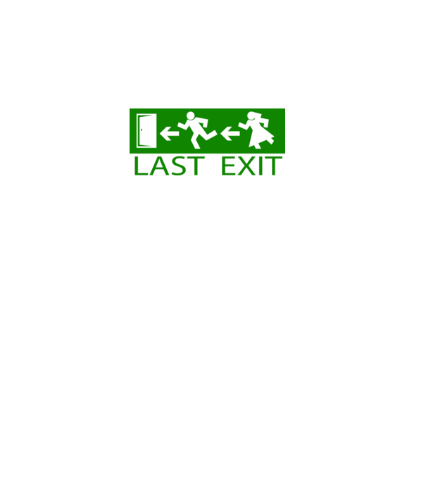 Last Exit model alb pe tricou
