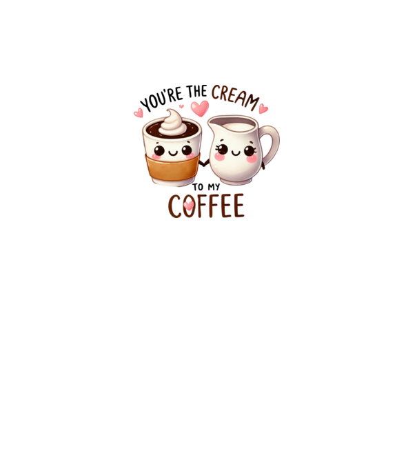 Cream to my Coffee model alb pe tricou