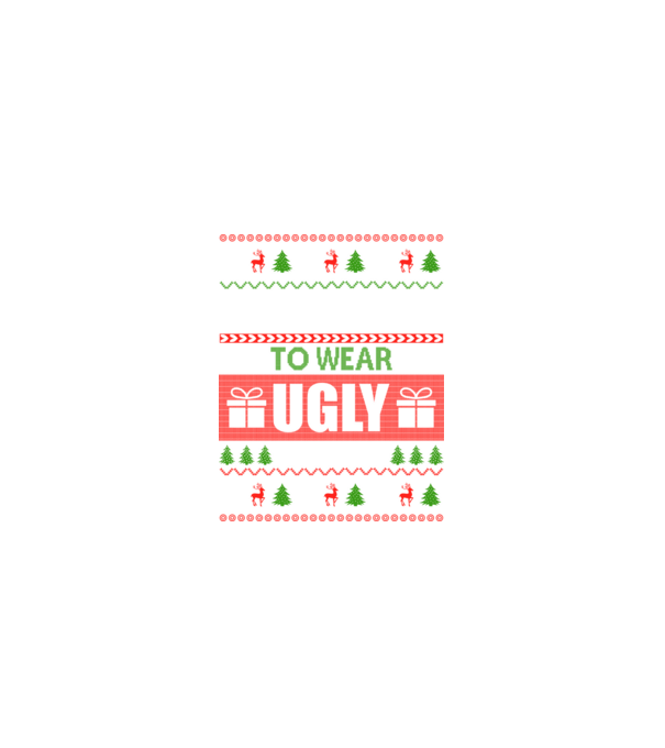 Too Cute for ugly sweater model negru pe tricou
