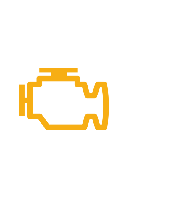 check engine model alb pe tricou