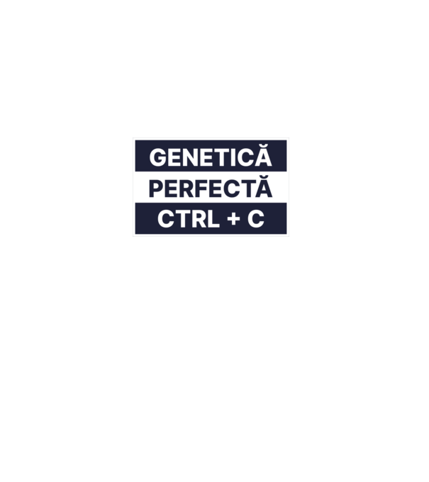 Genetică perfectă CTRL + V model alb pe tricou