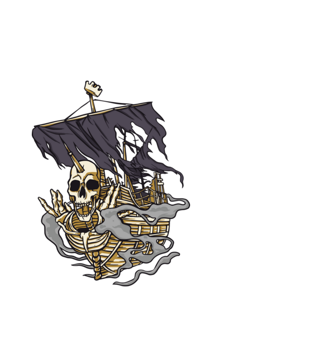 Vapoare model alb pe tricou