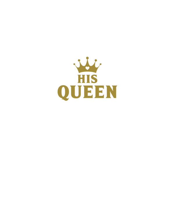 His Queen model negru pe tricou