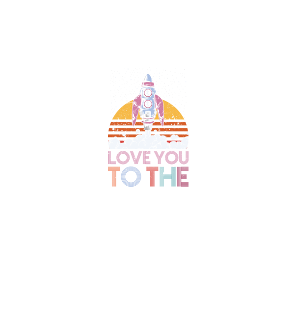 Retro vintage love you to the moon and back ROCKET model negru pe tricou