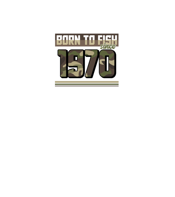 Born to fish since 1970 model gri închis pe tricou