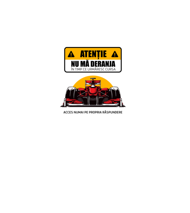 Atenție model alb pe tricou