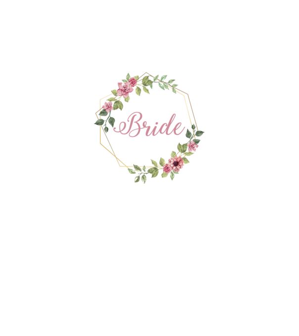 BRIDE pink floral model alb pe tricou
