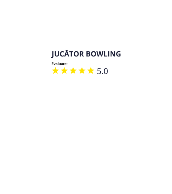 evaluare: jucător bowling de 5 stele model alb pe tricou