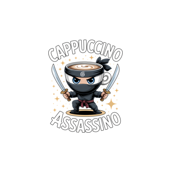 Cappuccino Assassino model turcoaz pe tricou