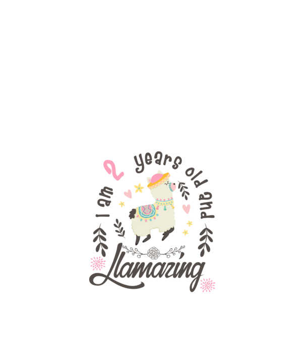 Birthday Llamazing 2 years old model alb pe tricou