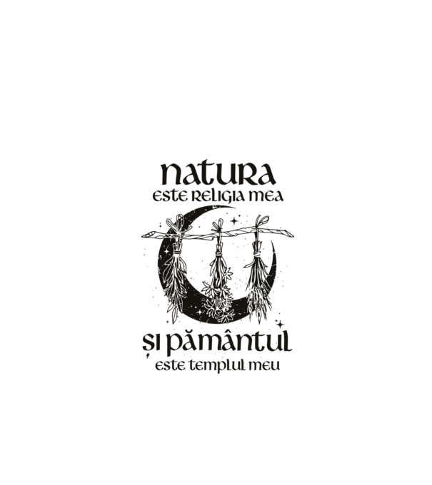 Natura este religia mea model alb pe tricou