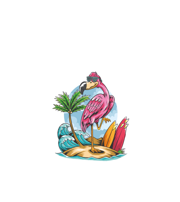 Surfer flamingo model negru pe tricou