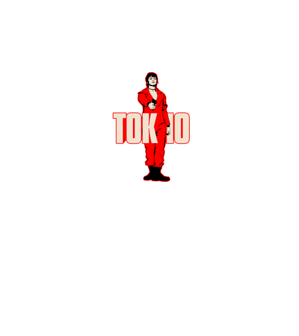 tokyo la casa de papel model negru pe tricou