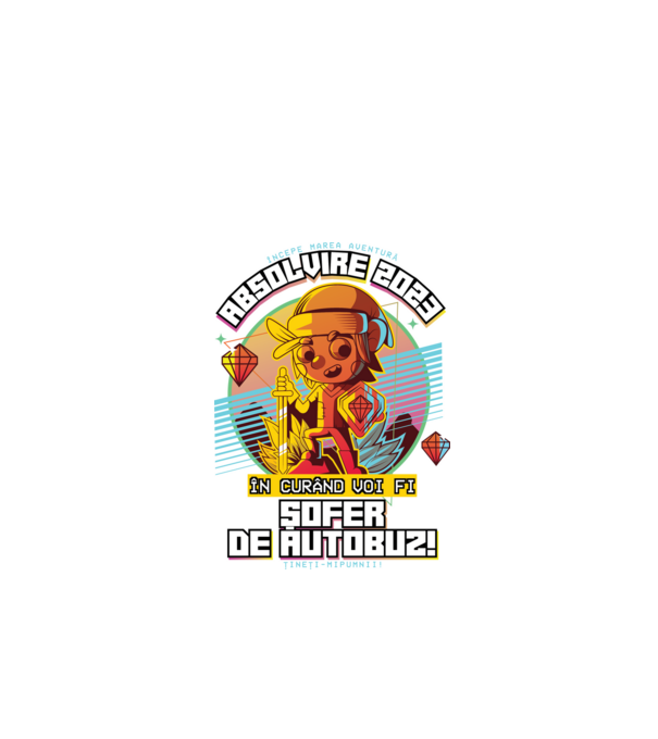  absolvire 2023 șofer de autobuz model negru pe tricou