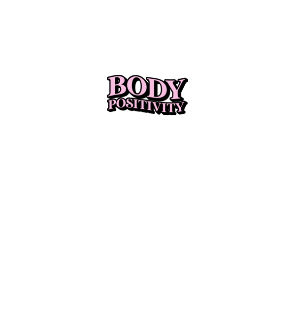 BodyPositivity model alb pe tricou