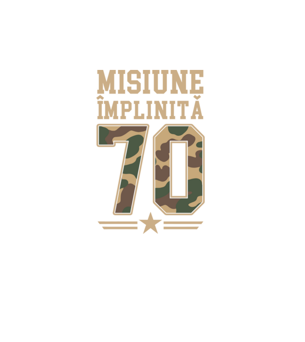 Misiune împlinită 70 model turcoaz pe tricou