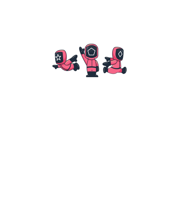 cute squid game toys model alb pe tricou