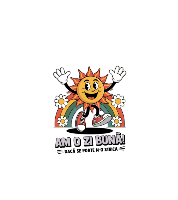 Am o zi bună! model verde de măr pe tricou