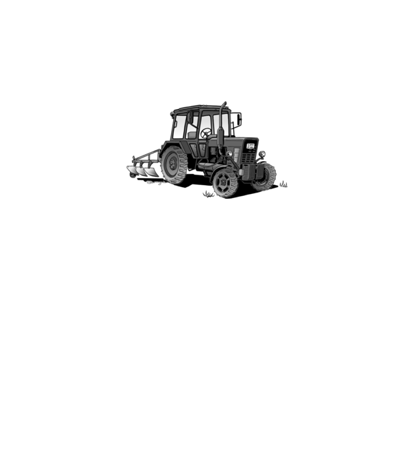 TRACTOR model alb pe tricou