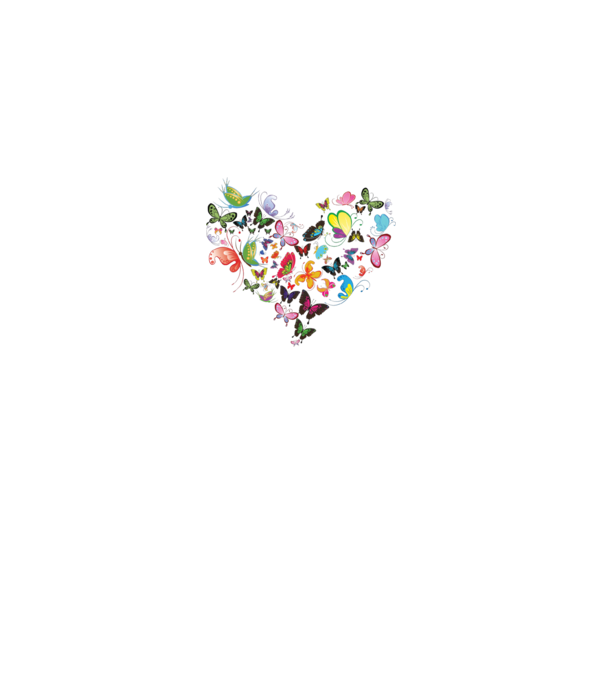 Butterfly Heart model alb pe tricou