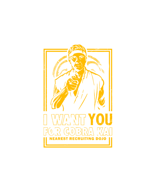 I want you cobra kai model alb pe tricou