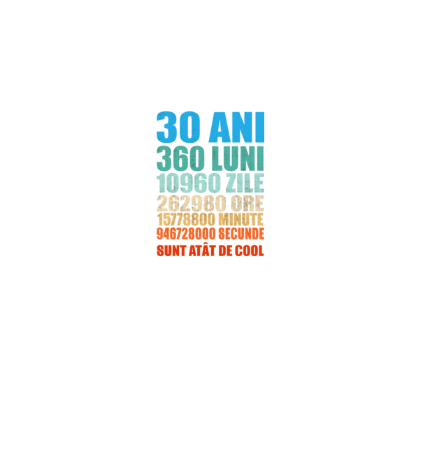 De 30 ani - luni - zile - ore - minute - secunde - sunt atât de cool model negru pe tricou