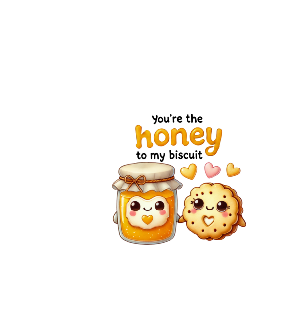 Honey to my Biscuit model alb pe tricou