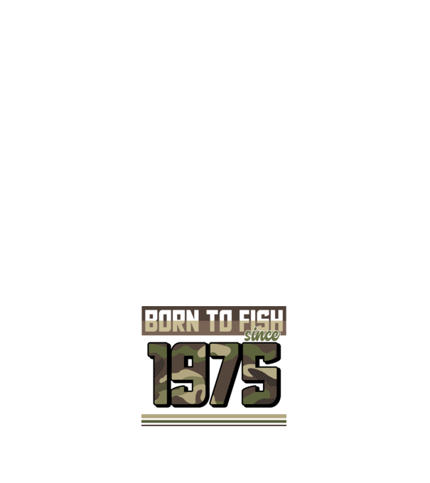 Born to fish since 1975 model negru pe tricou