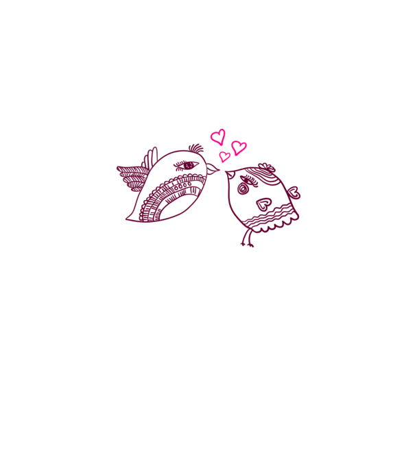 lovebirds model alb pe tricou