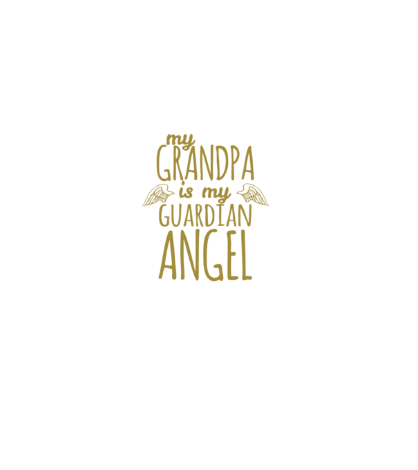 My grandpa is my guardian angel model negru pe tricou