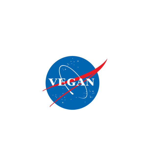 vegan nasa model alb pe tricou