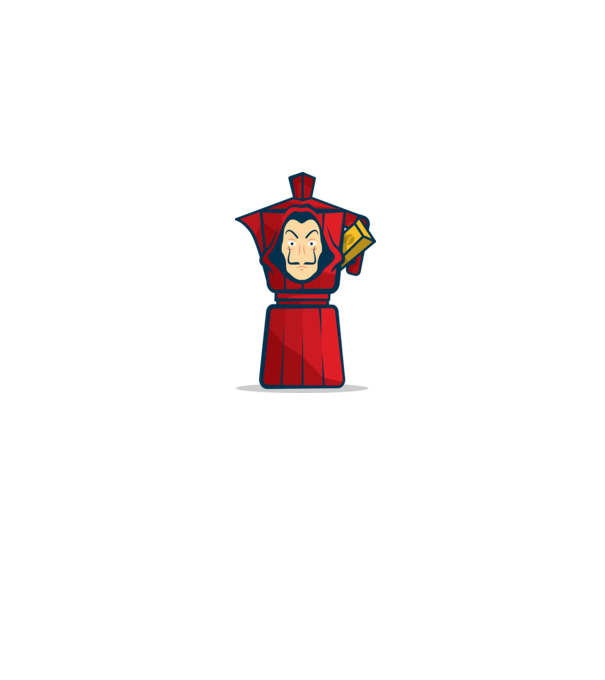 money heist coffee model gri pe tricou