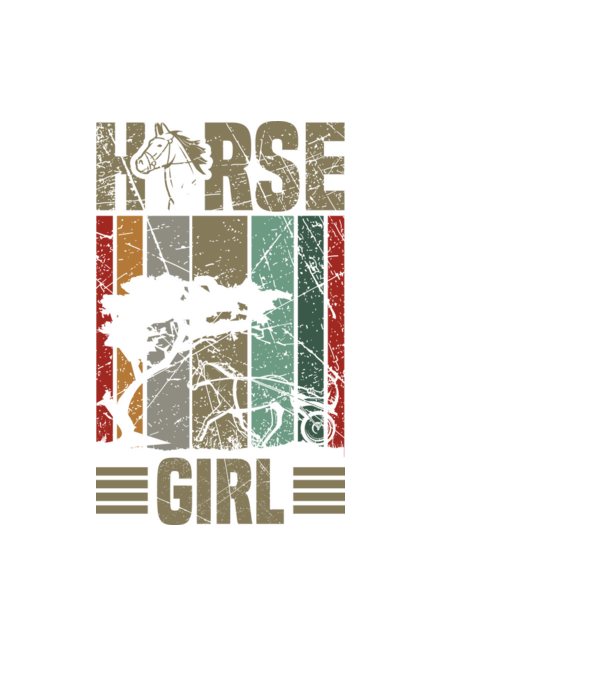 Horse girl model negru pe tricou
