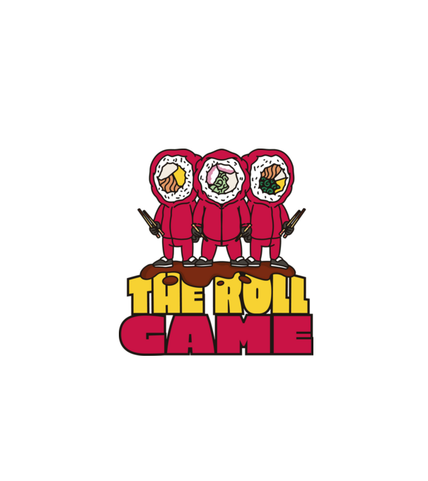 the roll game squid game model alb pe tricou