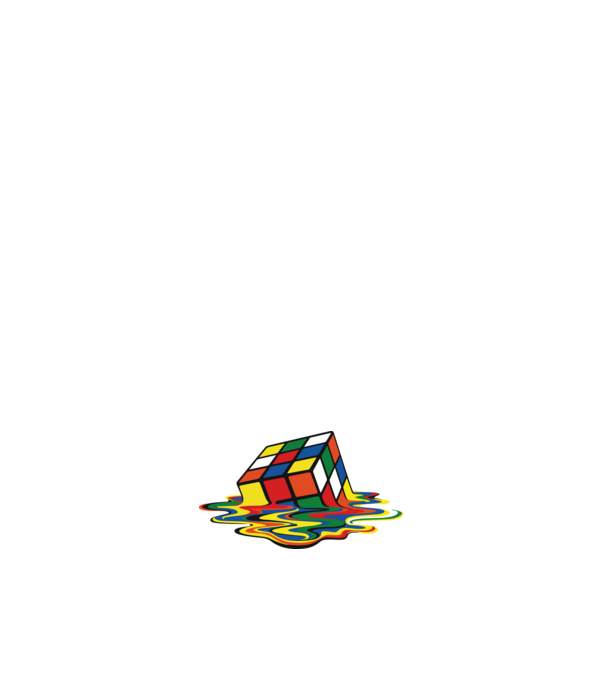 Melting Rubik model albastru închis pe tricou