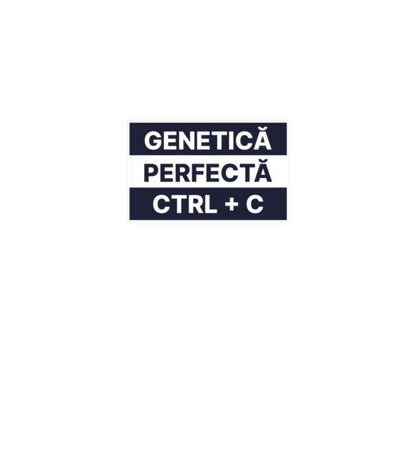 Genetică perfectă CTRL + V model alb pe tricou