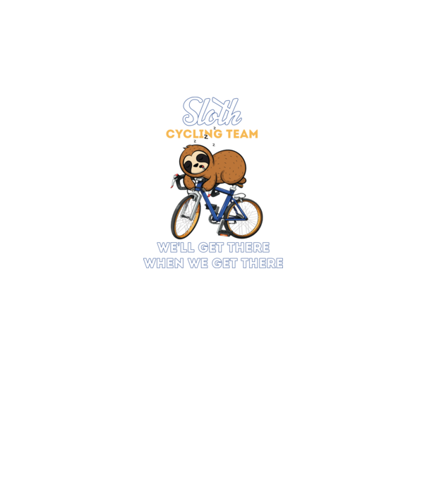 Sloth cycling team model negru pe tricou