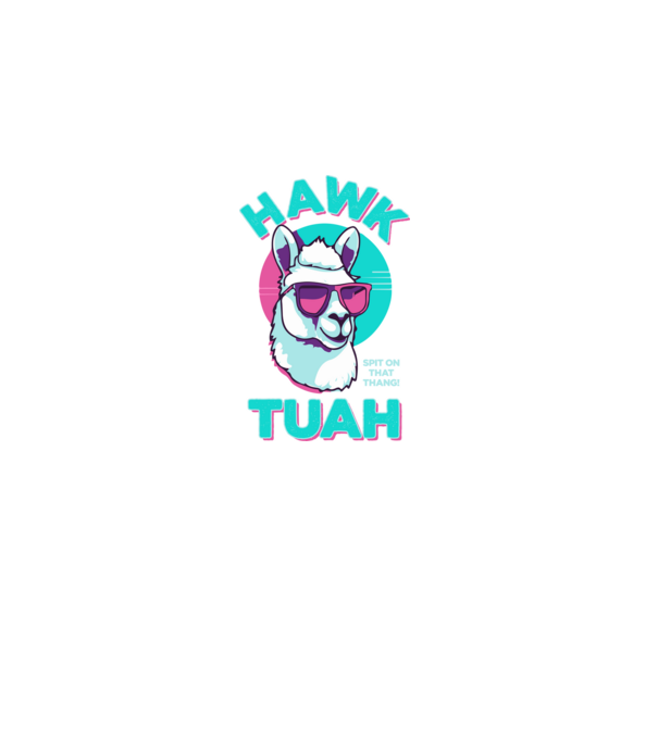 Hawk tuah llama retro sunglasses model albastru închis pe tricou
