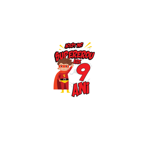 Acest mic supererou are 9 ani model negru pe tricou
