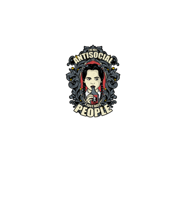 Wednesday - Im not antisocial model negru pe tricou