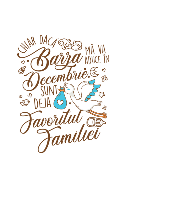 Favoritul familiei DECEMBRIE model negru pe tricou