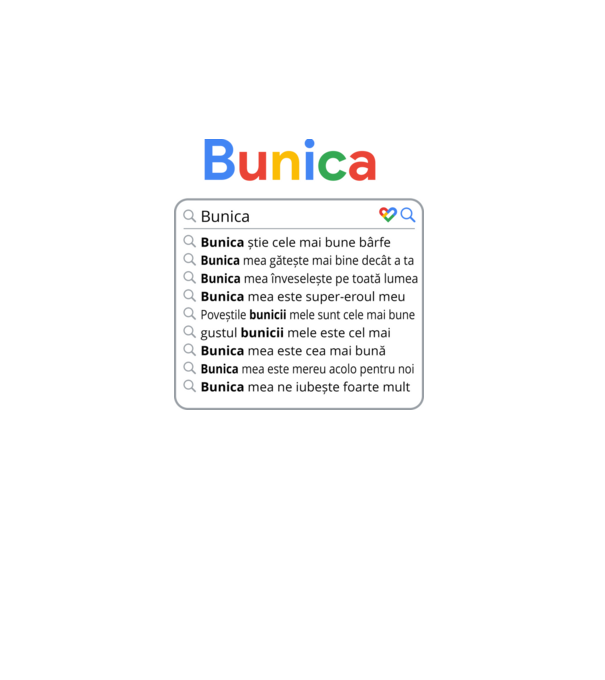 căutare Google Bunica model turcoaz pe tricou
