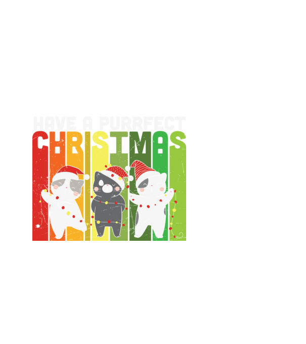Have a purrfect christmas model alb pe tricou