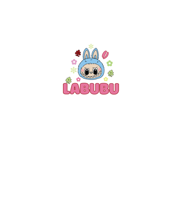 Labubu model gri pe tricou