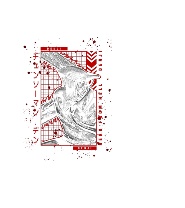 Denji Chainsaw man model negru pe tricou