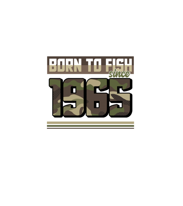 Born to fish since 1965 model negru pe tricou