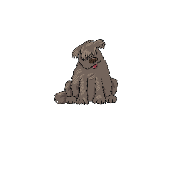 Dog silhouette model gri pe tricou