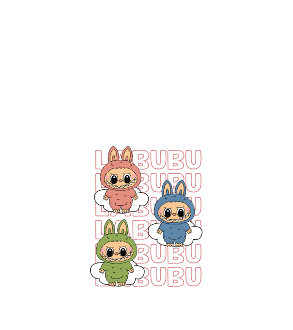 LABUBU model alb pe tricou
